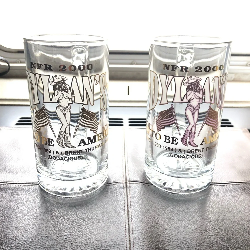 Vintage 2000 mint set of two NFR beer stein mugs